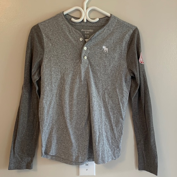 Abercrombie & Fitch Henley long sleeve two tone boys 13-14 - Picture 2 of 9
